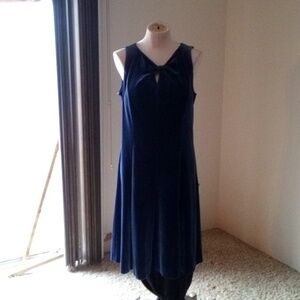 Women's velour dress in a royal blue shade size m Susan Graver